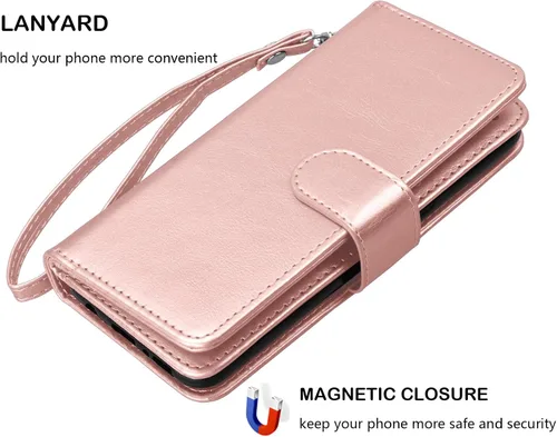 Miniatura 6 de Njjex Funda tipo cartera para Motorola Moto G 5G 2022, para Moto G 5G 2022, [9 ranuras para tarjetas] Funda de piel sintética para tarjetas