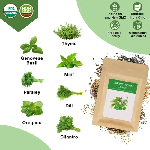 Miniatura 2 de Kit de cápsulas de semillas de hierbas gourmet para AeroGarden, idoo, Ahopegarden, MUFGA Hydroponics Garden con albahaca, perejil, tomillo, menta
