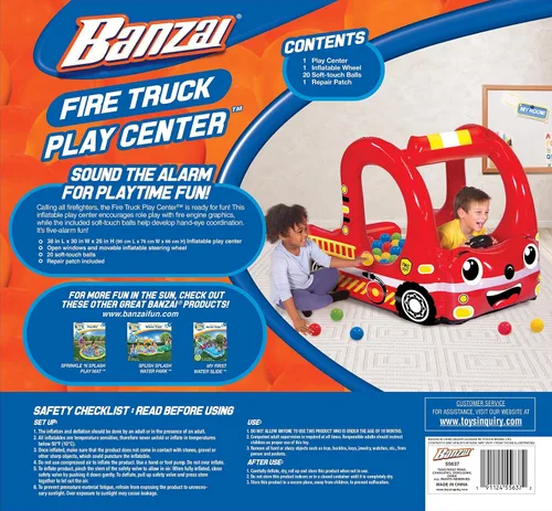 Miniatura 4 de Banzai Rescue Fire Team Play Center - Piscina de pelotas con 20 bolas, juguete