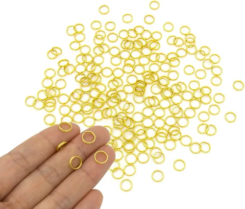 Miniatura 10 de 200 piezas de mini anillo de salto dividido de 0.394 pulgadas con doble bucles, pequeños anillos redondos de metal negro, conectores para hacer