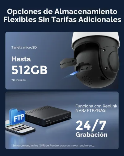Miniatura 8 de REOLINK Cámara PTZ PoE 4K UHD para seguridad al aire libre, panorámica de 360° e inclinación de 90° para seguimiento automático, zoom óptico 5X
