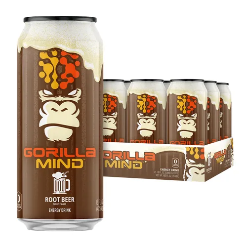 Miniatura 18 de Gorilla Mind Bebida energética Energía inigualable · Enfoque amplificado N-acetil-L-tirosina, alfa-GPC, 200 mg de cafeína, uridina, azafrán 0