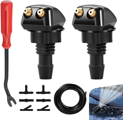 Juego de 10 boquillas para limpiaparabrisas de doble agujero, universal para la mayoría de automóviles, camiones, SUV (multicolor)