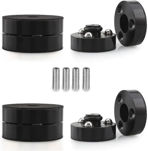 Tertullus 4 piezas de pies de aislamiento de altavoz, almohadillas antivibración con soporte de bola de acero inoxidable de 1.535 in x 0.945 in de
