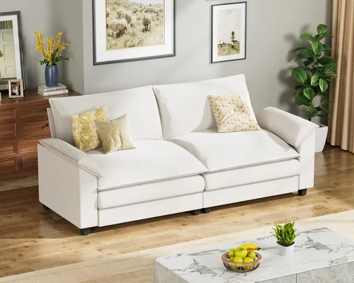 Miniatura 19 de Homall Sofá Seccional Modular de 80", Sofá Biplaza con Cojín de Doble Capa, Combinación DIY de Chenille Profundo Sofá Nube de 2 Asientos para Sala