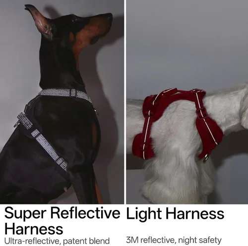 Miniatura 5 de Arnés reflectante para perro para todo tipo de clima, sin tirones, con código QR, antipérdida, ajustable, de liberación rápida, arnés acolchado