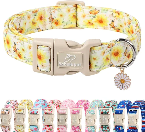 Miniatura 32 de Collar de otoño para perro, lindo collar de cachorro con hojas de otoño, ligero, cómodo, ajustable, para mascotas pequeñas, medianas y grandes