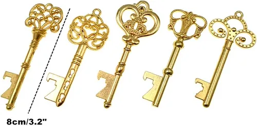 Miniatura 4 de ALIMITOPIA 50 piezas de abrebotellas con llave de esqueleto, despedida de soltera, boda, fiesta, recuerdo, regalo con etiqueta de acompañante y Tono