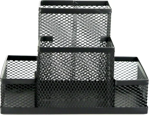 Miniatura 2 de Huron Soporte para bolígrafos y organizador de escritorio, almacenamiento de 4 compartimentos para lápices, bolígrafos, notas adhesivas, accesorios