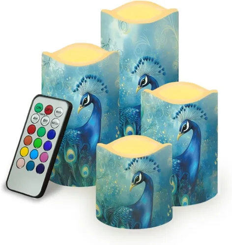 Miniatura 22 de Jeiento American Flag Flameless Candles 4 Pack 4th of July Home Decoration Flower American Flag LED Candles Battery Operated with Timer Remote