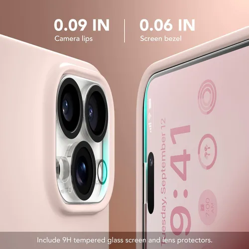 Miniatura 594 de GONEZ Funda de silicona para iPhone 15 Pro Max, compatible con Magsafe, protector de cámara + protector de pantalla, forro de microfibra suave