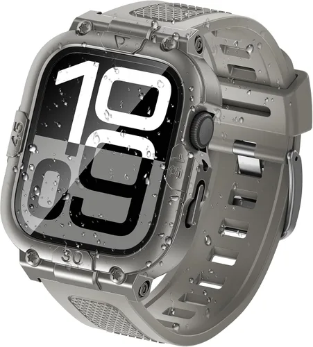 Miniatura 9 de Goton Estuche impermeable 3 en 1 con correa para Apple Watch con protector de pantalla de vidrio templado incorporado de 40 mm, cubierta frontal