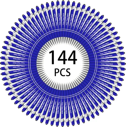 Miniatura 46 de Hasta 500 bolígrafos personalizados a granel, bolígrafo grabado personalizado con punta de lápiz capacitivo, carcasa multicolor retráctil, bolígrafo