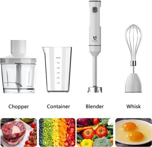 Miniatura 3 de UTALENT - Batidora de mano inalámbrica, licuadora de inmersión de velocidad variable recargable, con picadora de 16.9 fl oz, recipiente de 21.1 fl