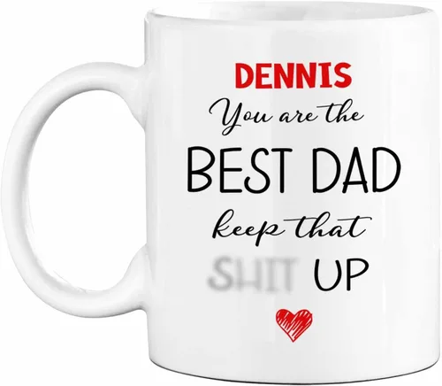 Miniatura 12 de Marco de fotos personalizado para niños, taza de café de regalo para papá y papá, taza de café blanca con texto en inglés "Dad We Love You", taza