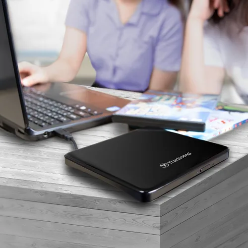 Miniatura 3 de Transcend Unidad óptica portátil extra delgada del escritor de DVD de 8K (TS8XDVDS-K)