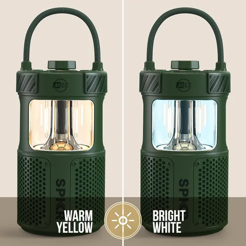 Miniatura 5 de MEE audio lightSPKR Paquete de 2 altavoces inalámbricos Bluetooth con linterna de campamento: audio de 360°, impermeable IPX6 y ajuste de brillo