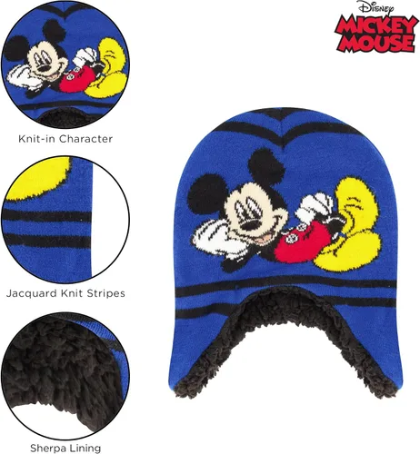 Miniatura 3 de Disney boys Winter Hat and Mitten Set, Mickey Mouse Toddler Beanie for Ages 2-4