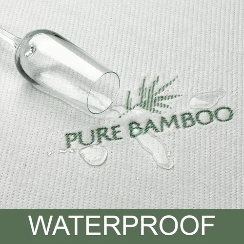 Miniatura 3 de Protector de colchón Twin de PURE BAMBOO, impermeable - viscosa derivada de bambú, transpirable, funda de colchón silenciosa que protege contra