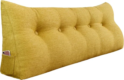Miniatura 53 de Almohada de cuña gruesa de 14 libras tamaño King para cabecero, posicionador de cuerpo, almohada de lectura triangular para sentarse en la cama