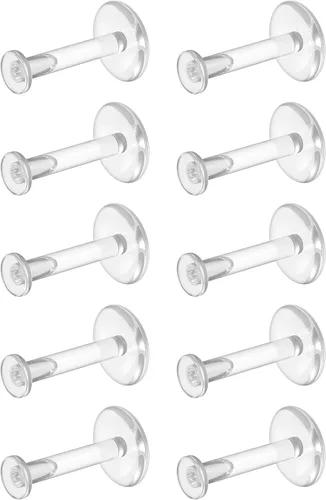Miniatura 16 de Bioflex - Aretes transparentes para deportes, trabajo, escuela, cirugía, resonancia magnética – Piercing transparente para orejas, cartílago, hélix