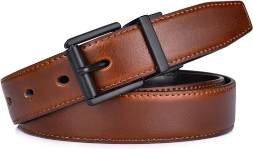 Miniatura 4 de Beltox - Cinturón para hombre de vestir casual reversible de cuero de 1.1" con hebilla de rodillo giratoria