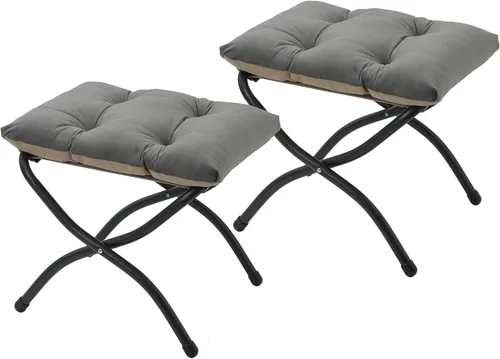 Miniatura 20 de Otomana Plegable de 15"(A), Taburete Reposapiés Plegable, Taburete Pequeño Portátil para el Pie para Sofá, Otomana Reposapiés Plegable Colapsible