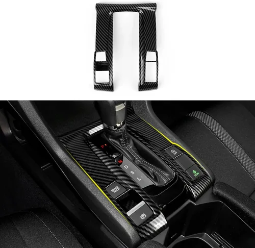 Miniatura 25 de Calcomanías de panel de consola central de aire acondicionado para Honda Civic 2016-2021, accesorios de 10ª generación, calcomanías de fibra