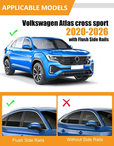 Miniatura 2 de KINGGERI Barras transversales de techo con cerradura de 330 libras compatibles con Volkswagen VW Atlas Cross Sport 2020-2026