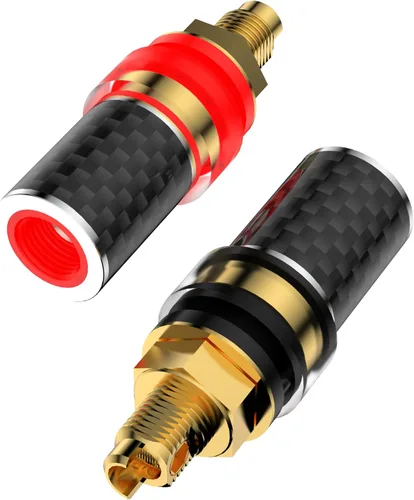 Miniatura 6 de Viborg 4 postes de enlace de altavoz de alta fidelidad BP604G chapado en oro puro de cobre de alta gama terminales de enchufe banana con bloqueo