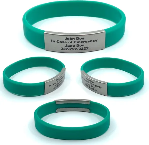 Miniatura 9 de Pulsera de identificación médica personalizada - Pulsera de seguridad para personas mayores grabada personalizada - Alerta de Alzheimer