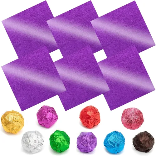 Miniatura 20 de Envolturas de caramelo de papel de aluminio – Papel de regalo de chocolate, 300 piezas, envoltorio de barra de chocolate casera, embalaje