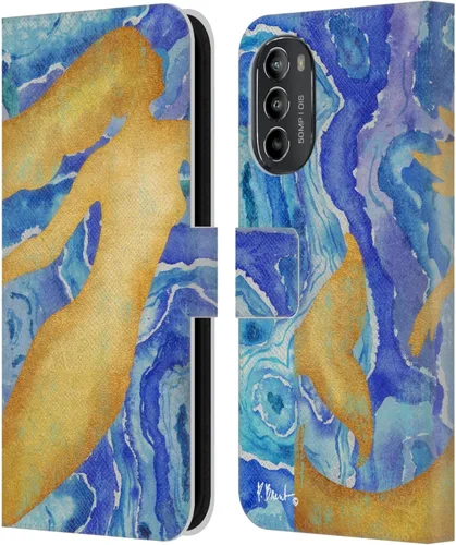 Head Case Designs Officially Licensed Paul Brent Agate Mermaid Coastal Leather Book Wallet Case Cover Compatible with Motorola Moto G82 5G