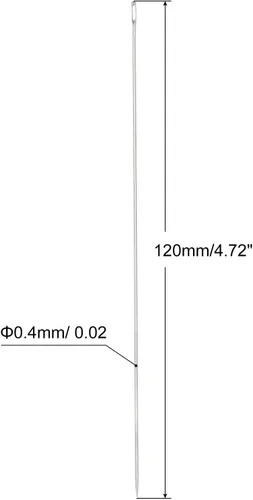 Miniatura 2 de uxcell 25 agujas de abalorios finas, finas, largas, rectas, para bordar, de acero inoxidable, 4.72 pulgadas