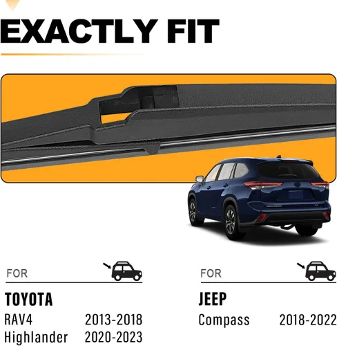 Miniatura 2 de AUTOBOO Repuesto de escobilla limpiaparabrisas trasera de 10 pulgadas para TOYOTA RAV4 2018 2017 2016 2015 2014 2013 Highlander 2023 2022-2020 Jeep
