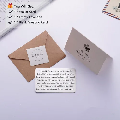 Miniatura 5 de Tarjeta de billetera con texto en inglés "I Love You" para novio, tarjetas de aniversario, regalos para esposo, regalo de pareja para él