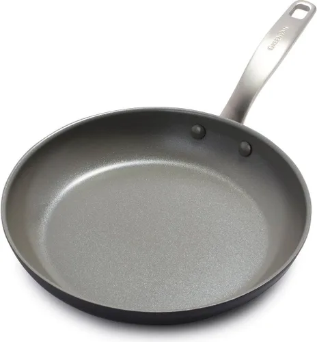 GreenPan Chatham - Sartén antiadherente de cerámica anodizada y saludable de 10 pulgadas, sin PFAS, apta para lavavajillas, apta para horno, color