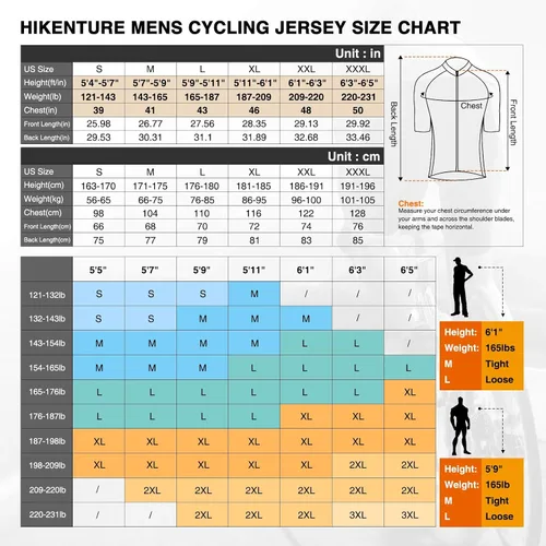 Miniatura 2 de Hikenture Camiseta de ciclismo para hombre, de secado rápido, manga corta, con 3 bolsillos traseros