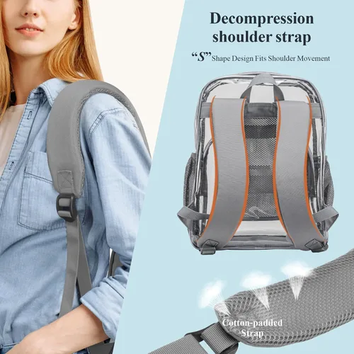 Miniatura 6 de PACKISM Mochila transparente resistente, para estudiantes, escuela