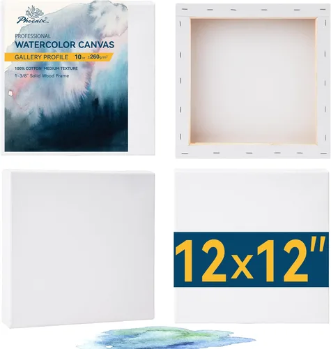 Miniatura 10 de PHOENIX Tableros de lienzo de acuarela para pintar - 5x7 pulgadas/paquete de 6, paneles de lienzo pequeños de acuarela 100% algodón, 8 oz./260g
