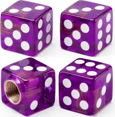 Miniatura 50 de 4 piezas tapones de válvula de neumático en forma de dados, cubiertas universales de válvula de neumático a prueba de polvo con núcleo de cobre