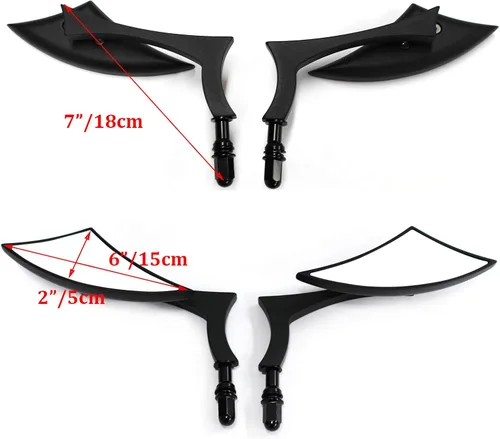 Miniatura 2 de Rich Choices Espejos Laterales Negros para Manillar de Motocicleta Espejos Retrovisores Tipo Hoja Compatible con Harley Road King Street Glide Scrub