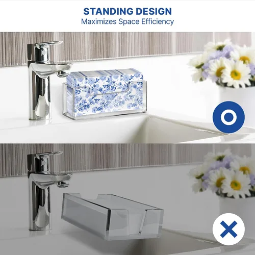 Miniatura 3 de Bandeja Soporte de Toallas de Invitados de Acrílico para Baño – Soporte Vertical para Toallas de Papel para Toallas de Mano Desechables, Organizador