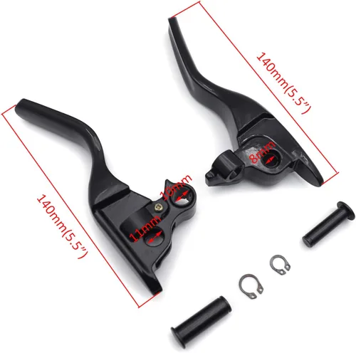 Miniatura 2 de HongK- 1 juego de palancas de mano cortas de embrague de freno negro compatibles con H-D 2008-2013 Touring Trike motocicleta reemplazo de aluminio