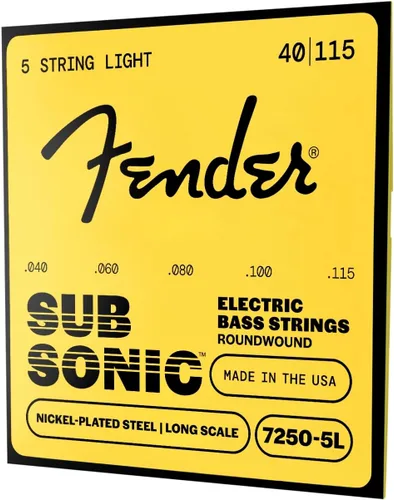 Miniatura 3 de Fender 7250 Cuerdas para bajos, acero niquelado enrollado redondo, escala larga, 7250-5L .040-.115