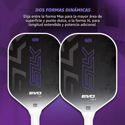 Miniatura 7 de Selkirk Sport SLK Evo Pickleball Paletas Evo Power, control e híbrido Pala de pickleball de fibra de vidrio o fibra de carbono Power Púrpura