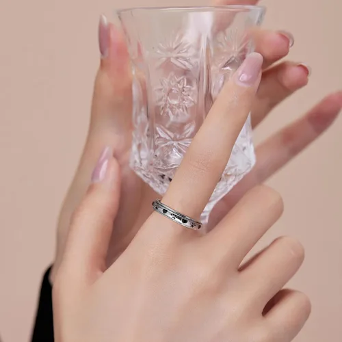 Miniatura 21 de LYTTMAB Keep Pawstive - Anillo de ansiedad para mujer, anillo giratorio con estampado de pata de perro y gato, anillo para ansiedad para mujer