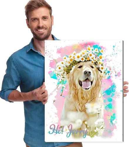Miniatura 29 de Artsadd Impresión conmemorativa personalizada de retrato de mascotas, regalos artísticos hechos en Estados Unidos, lienzo de memoria personalizado