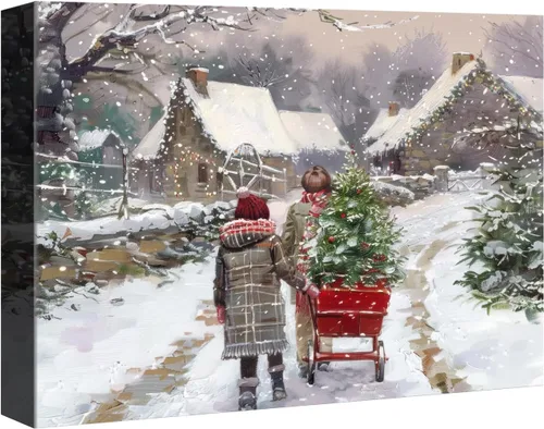 Miniatura 16 de Denozer - Arte de pared de muñeco de nieve de Navidad, impresiones artísticas sobre lienzo para dormitorio, sala de estar, decoración de pared