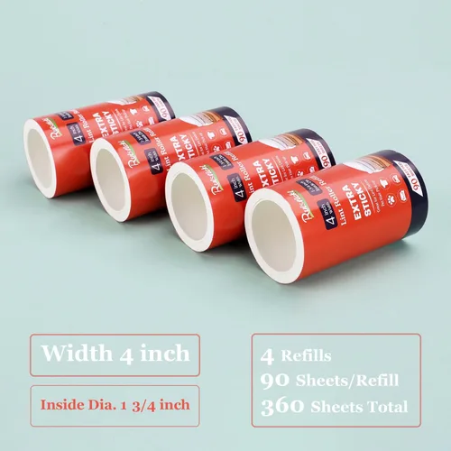 Miniatura 3 de Recambios de rodillo de pelusa de 4 pulgadas solo para Scotch Brite, repuestos de rodillo de pelusa para limpieza diaria, paquete de 4, recogida